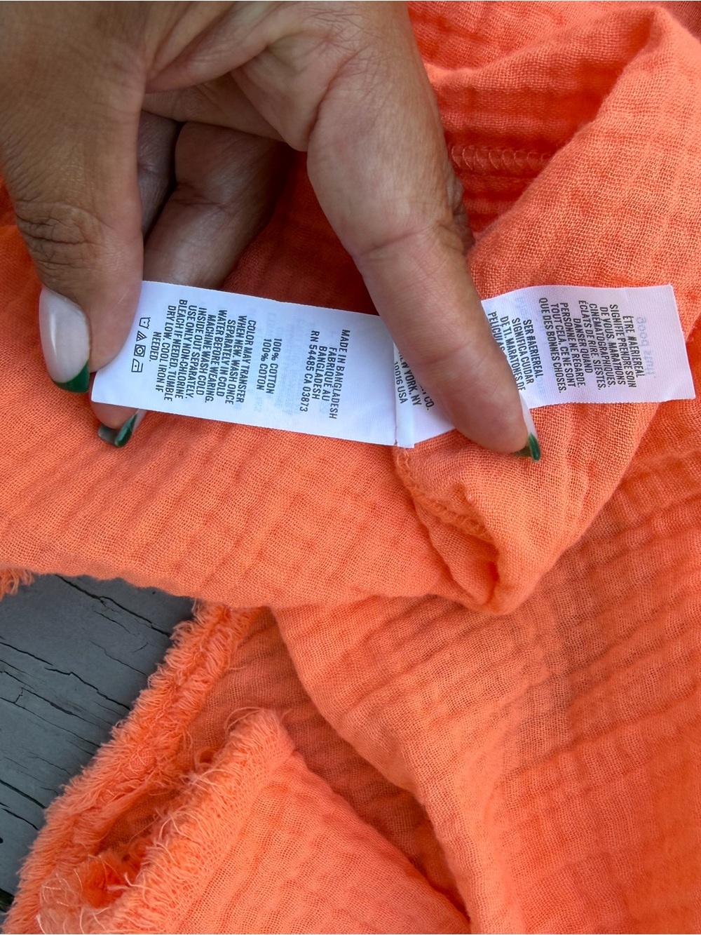 AERIE • Lightweight Button-Up Shirt — Bright Coral Orange / TUNIC LENGHT - Picture 8 of 8